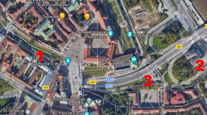 Zamek Królewski w Warszawie Parking