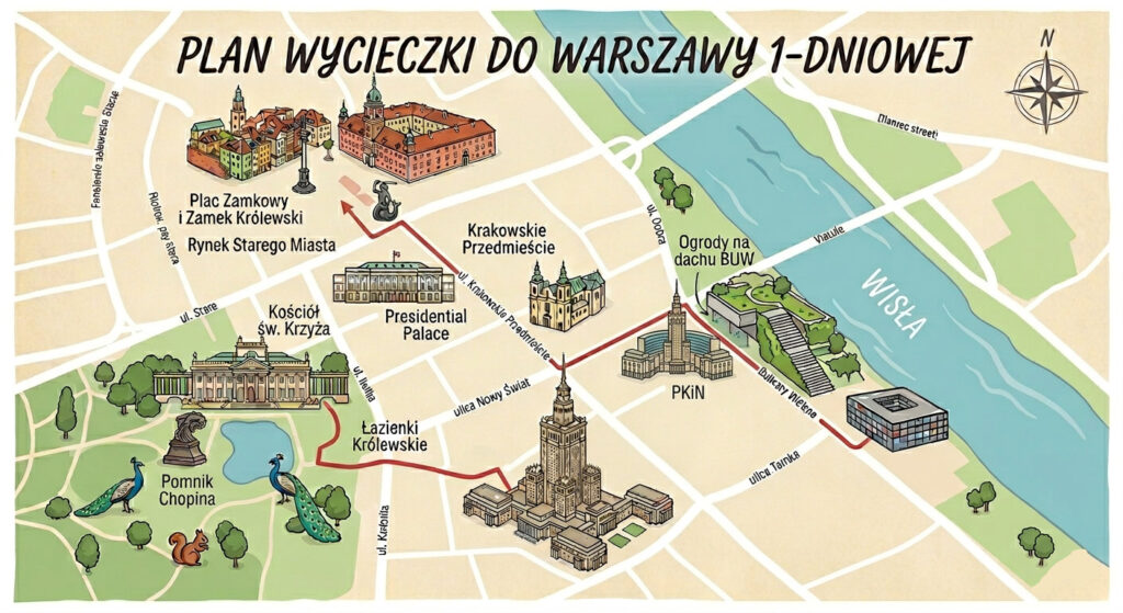 Plan wycieczki do Warszawy 1-dniowej