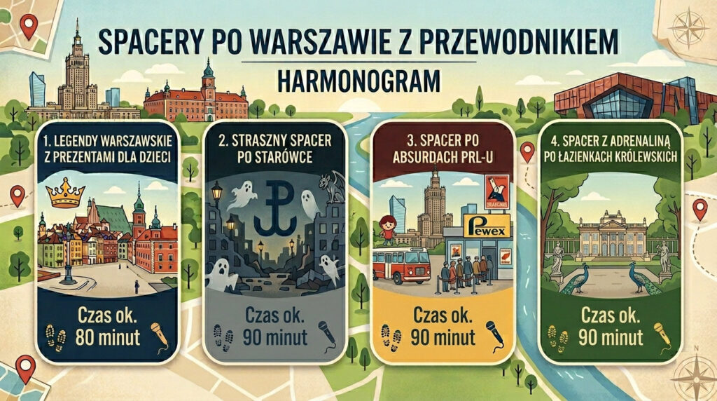 Spacery po Warszawie z przewodnikiem harmonogram 